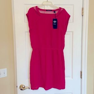 NWT Maison Scotch Dress Party Pink Flirty Designer Silk